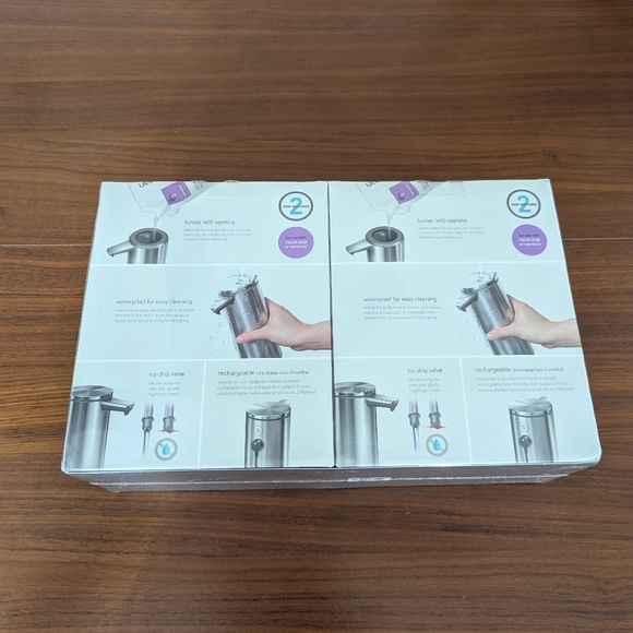 Simplehuman 9oz Touch Free Sensor Soap Pump, Stainless Steel New 2 Pack - Picture 3 of 6